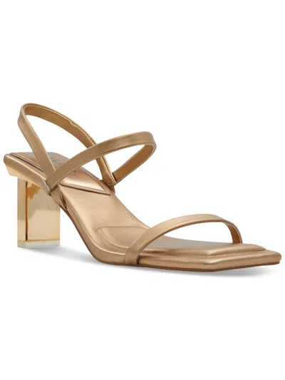 Shop Aldo Womens Faux Leather Block Heel In Gold