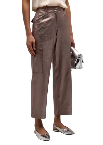 Shop Kobi Halperin Diana Cropped Straight-leg Pant In Metallic In Multi