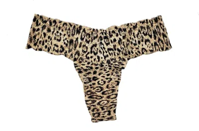 Shop Cosabella Women's Low Rise Thong Panty In Se/black Animal In Multi