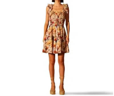 Shop Ranna Gill Celine Ruffle Strap Dress In Multi