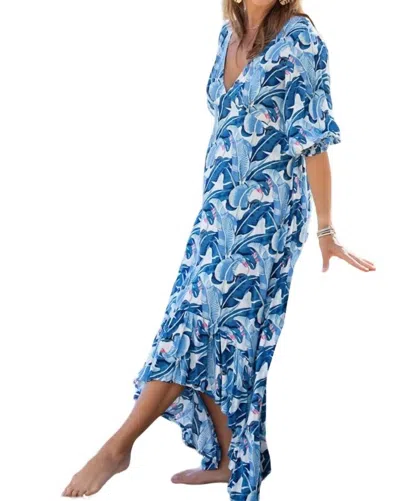 Shop Walker & Wade Saline Maxi Dress In Cobalt Tropical In Multi