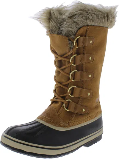 Shop Sorel Joan Of Arctic Womens Suede Leather Winter Boots In Brown
