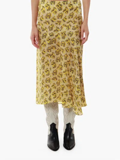 Shop Isabel Marant Lisanne Asymmetric Skirt In Sunshine In Yellow