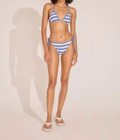 Shop Solid & Striped Iris Ribbed Bikini Bottom In Marina Blue Stripe In Multi