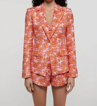 Shop Derek Lam 10 Crosby Irina Single Breasted Jacket In Orange/rose In Multi