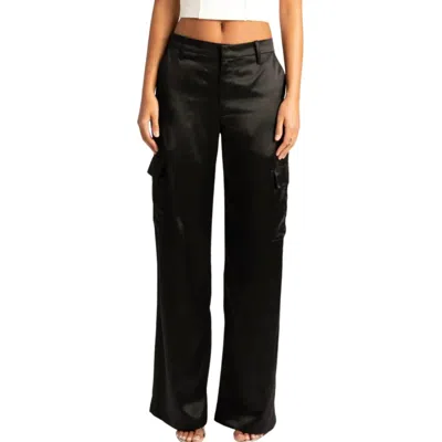 Shop Sprwmn Silk Baggy Cargo Pants In Black