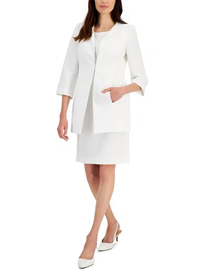 Shop Le Suit Womens Metallic Polyester Dress Suit In White