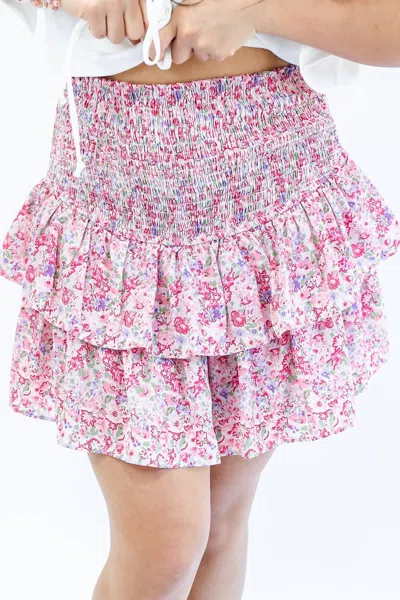 Shop Entro Beach Party Ruffled Skort In Pink