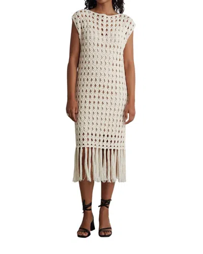 Shop Eleven Six Shaya Fringe Midi Dress In Ivory In Multi