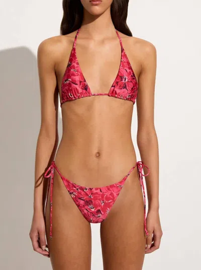 Shop Faithfull The Brand Lattea Bikini Top In El Limon Floral Pink In Multi