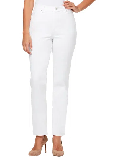 Shop Gloria Vanderbilt Petites Amanda Womens Classic Rise Medium Wash Tapered Leg Jeans In White