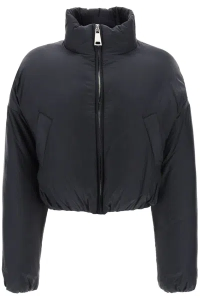 Shop Khrisjoy 'joy' Oversized Cropped Down Jacket In Nero