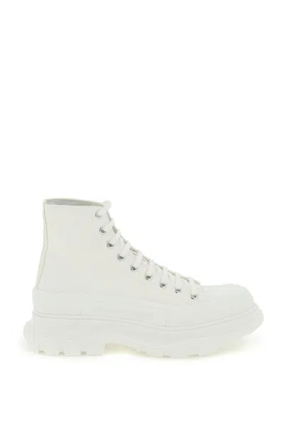 Shop Alexander Mcqueen 'tread Slick' Boots In Bianco