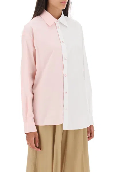 Marni White Asymmetric Shirt In Bio Poplin In Bianco