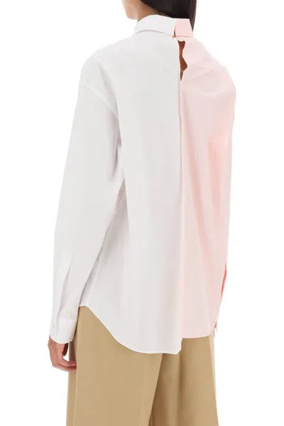 Marni White Asymmetric Shirt In Bio Poplin In Bianco