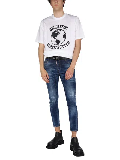 Shop Dsquared2 "globetrotter" T-shirt In White