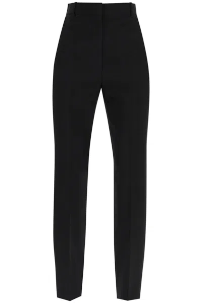 Shop Alexander Mcqueen High-waisted Cigarette Trousers In Nero