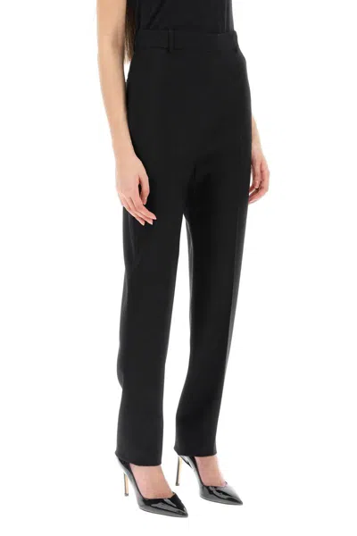 Shop Alexander Mcqueen High-waisted Cigarette Trousers In Nero