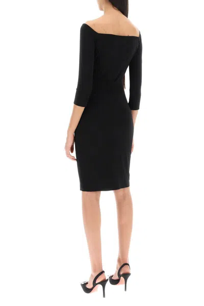 Shop Norma Kamali Jersey Knee-length Dress In Nero