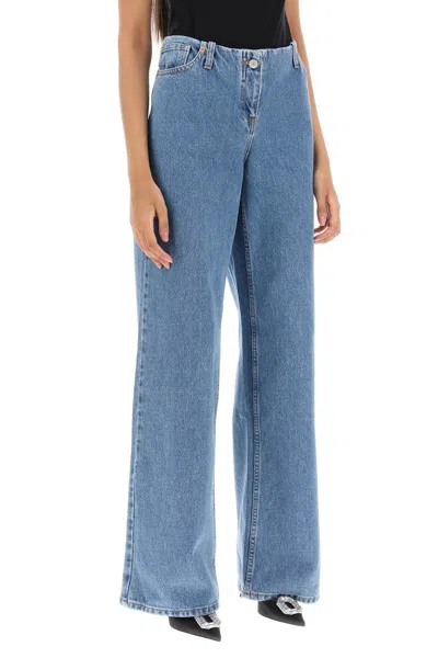 Shop Magda Butrym Low Waist Baggy Jeans In Blu