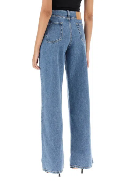 Shop Magda Butrym Low Waist Baggy Jeans In Blu