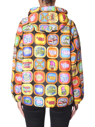Shop Moschino Hooded Jacket In Multicolour