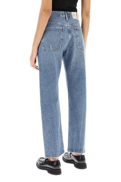 Shop Agolde Parker Cropped Jeans In Celeste