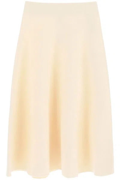 Shop Jil Sander Wool Midi Skirt In Bianco