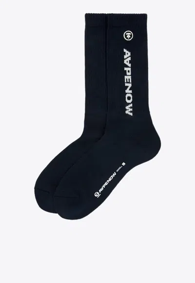 Shop Aape Now Socks In Navy