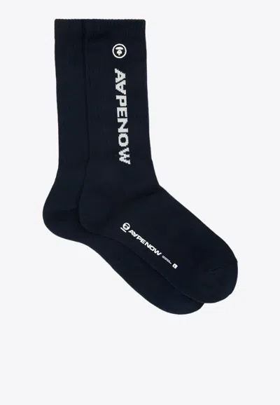 Shop Aape Now Socks In Navy