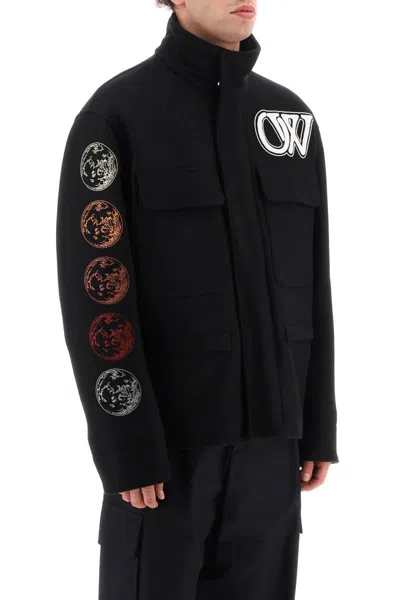 Shop Off-white Moon Phase Field Jacket In Nero