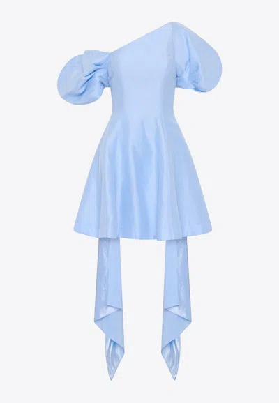 Shop Aje Arista One-shoulder Mini Dress In Blue
