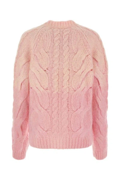 Shop Maison Margiela Woman Pink Mohair Blend Cardigan