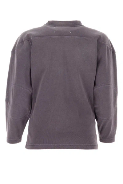 Shop Maison Margiela Woman Purple Cotton Sweatshirt