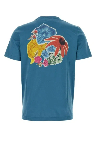 Shop Marni Man Air Force Blue Cotton T-shirt