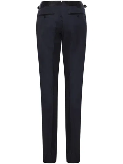 Tom Ford Double-breasted Tailored Suit In Blue