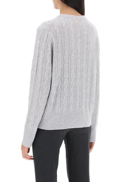 Shop Guest In Residence Twin Cable Cashmere Sweater In Grigio