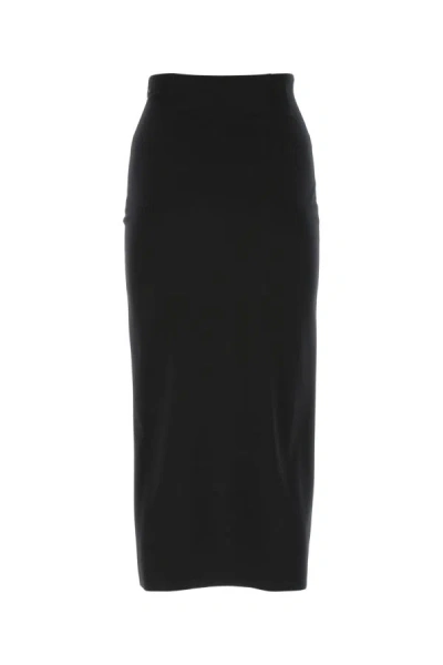 Shop Miu Miu Woman Black Stretch Nylon Skirt