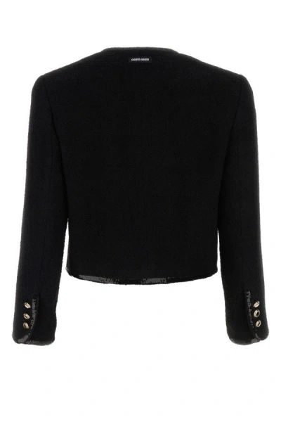 Shop Miu Miu Woman Black Tweed Blazer