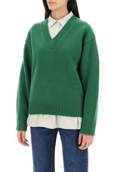 Shop Totême Wool And Cashmere Sweater In Verde