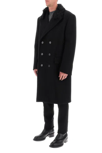 Shop Lanvin Wool Oversize Coat In Nero