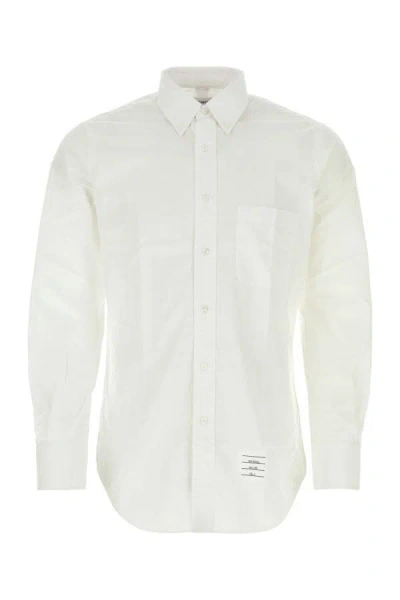 Shop Thom Browne Man White Popeline Shirt