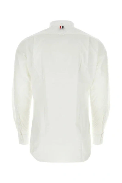 Shop Thom Browne Man White Popeline Shirt