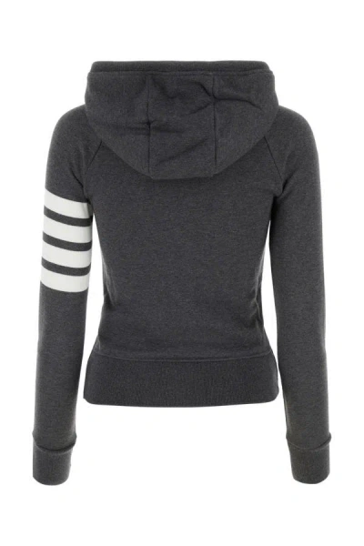 Shop Thom Browne Woman Graphite Cotton Sweatshirt In Gray