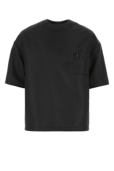 Shop Valentino Garavani Man Black Nylon Oversize Shirt