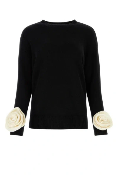 Shop Valentino Garavani Woman Black Wool Sweater