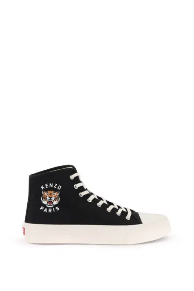 Shop Kenzo Canvas High-top Sneakers In Nero