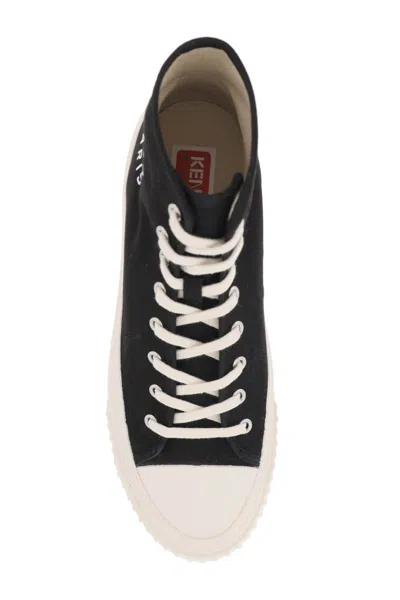 Shop Kenzo Canvas High-top Sneakers In Nero