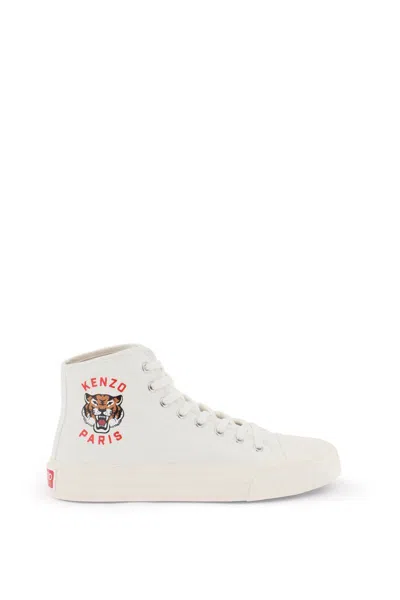 Shop Kenzo Canvas High-top Sneakers In Bianco