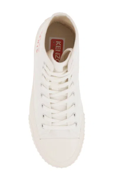 Shop Kenzo Canvas High-top Sneakers In Bianco